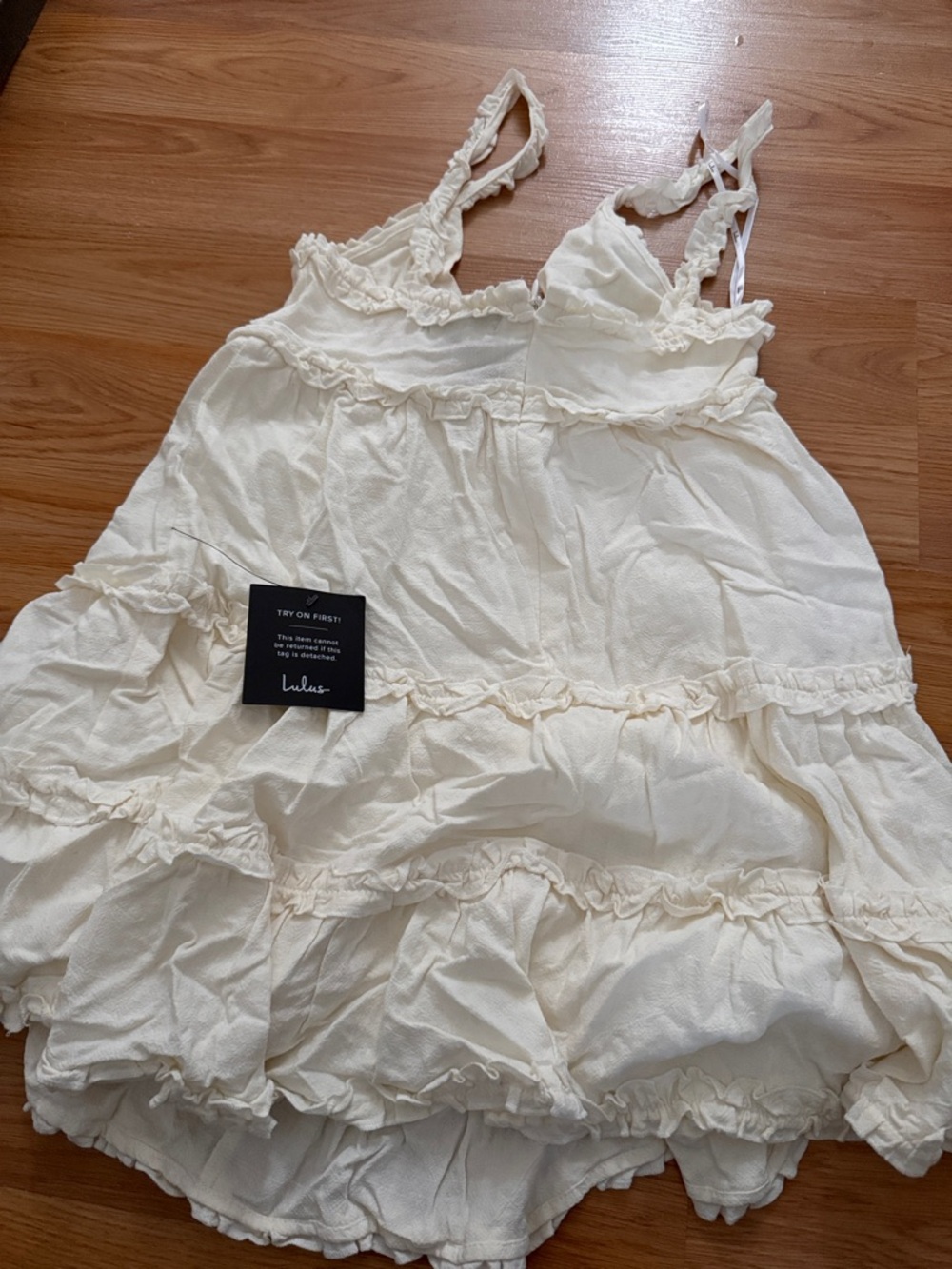 Lulu's Cream Ruffle Mini Dress - Picture 3 of 3